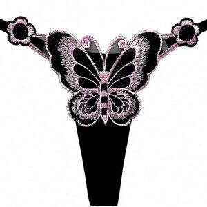 Premium Quality Transparent Lace Thongs Butterfly AccessoriesWomenUnderwear1Pack